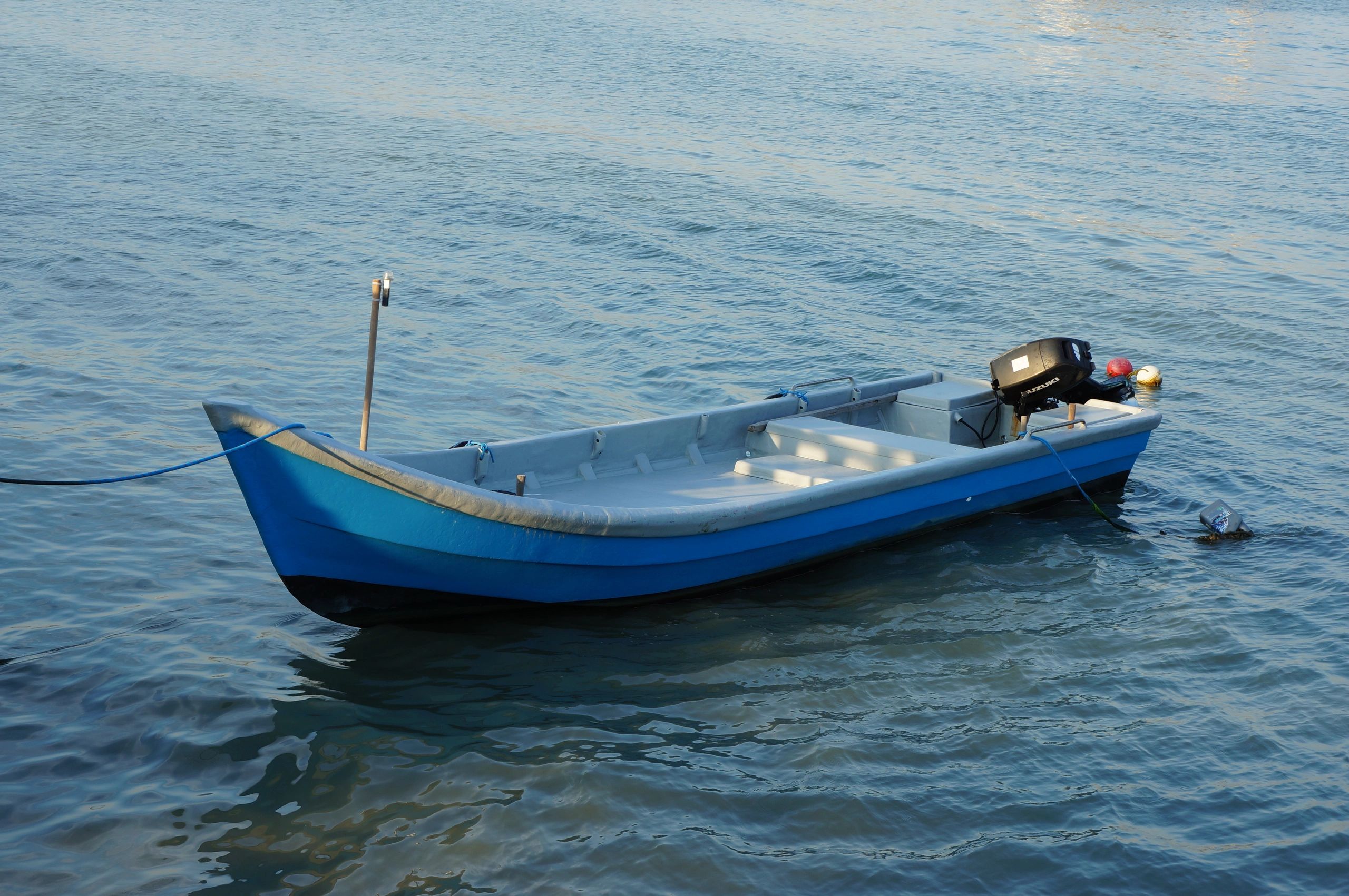 Speedboat at harbor representing upholstery and interior upgrades